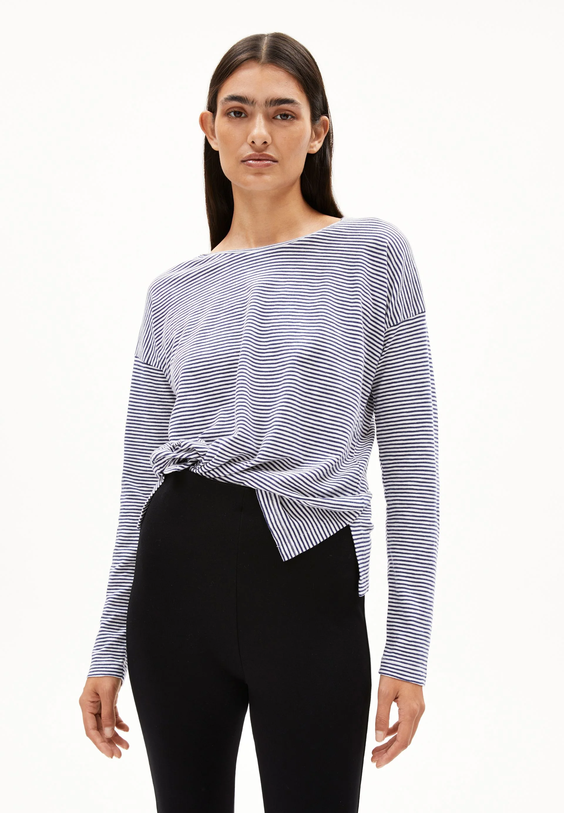 XIANAA GESTREIFTES LANGARMSHIRT | oatmilk-blue noon