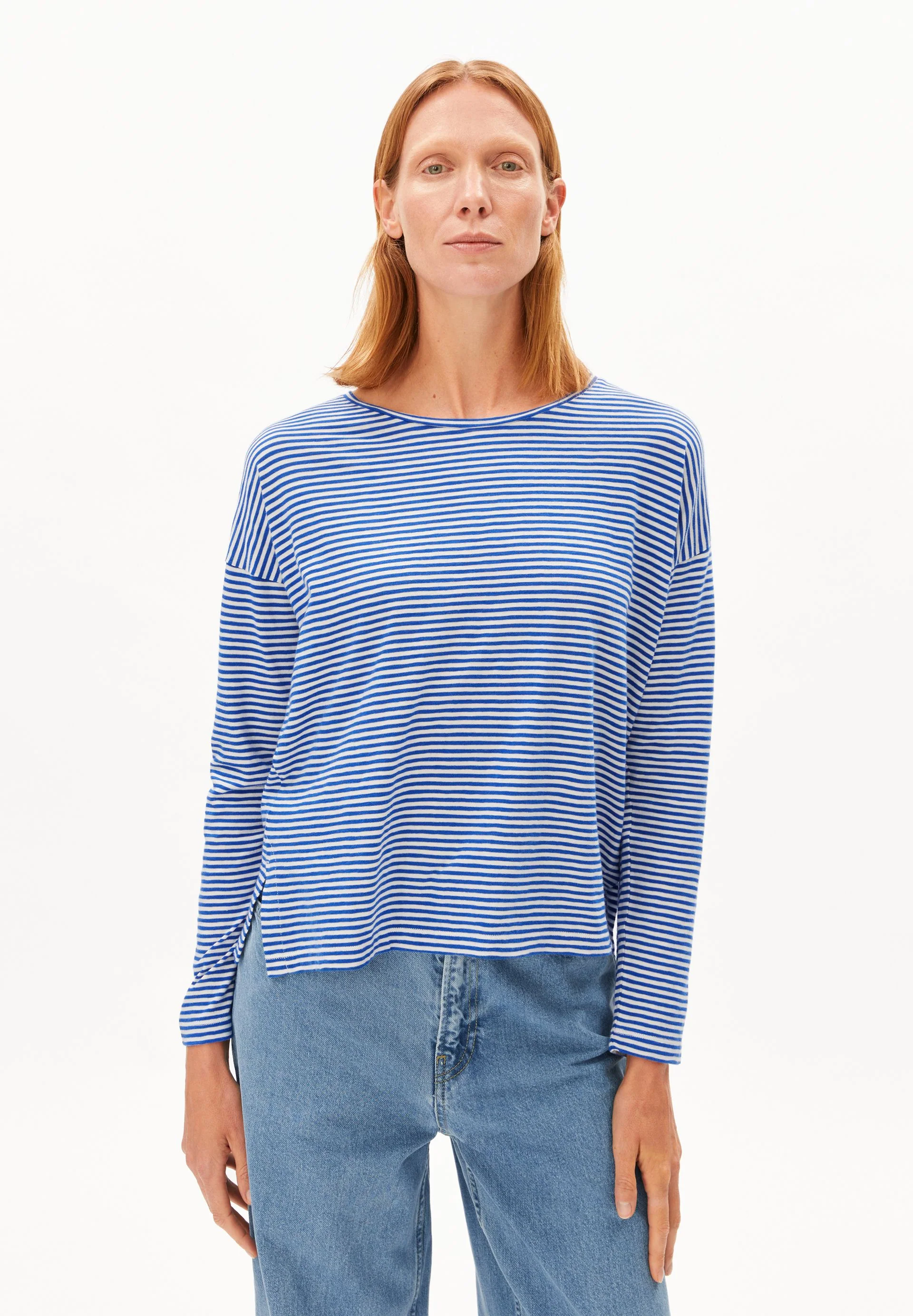 XIANAA GESTREIFTES LANGARMSHIRT | oatmilk-dynamo blue